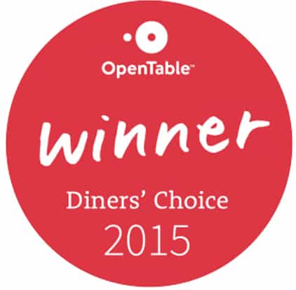 Open Table Diners' Choice 2015 Winner