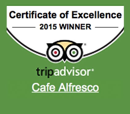 Trip Advisor Cafe Alfresco 2015