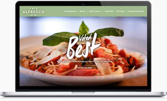 Cafe Alfresco Website Screen Shot